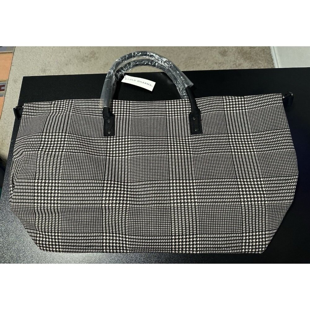 Lulu Dharma Pink/ Black Plaid Frasier Weekender Bag Overnight Travel Tote NWT